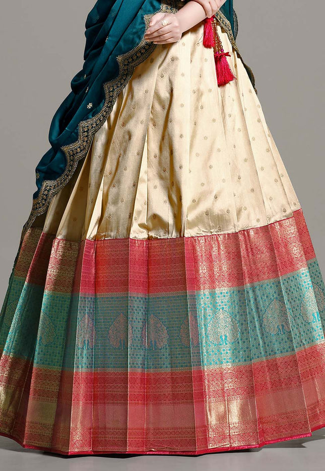 Chiku Banarasi Pattu Lehenga