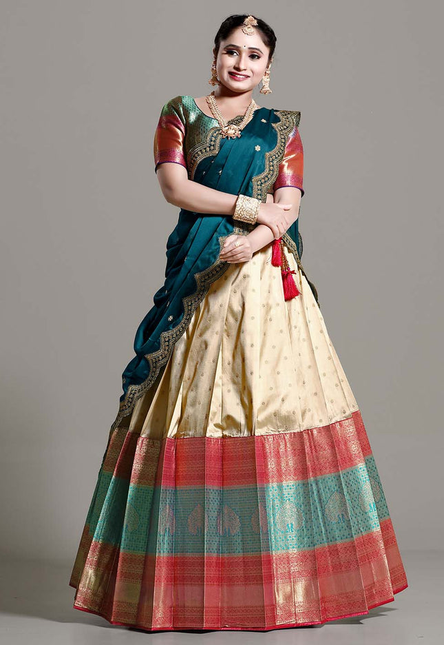 Chiku Banarasi Pattu Lehenga