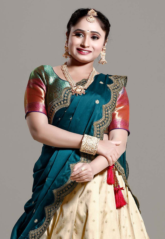 Chiku Banarasi Pattu Lehenga