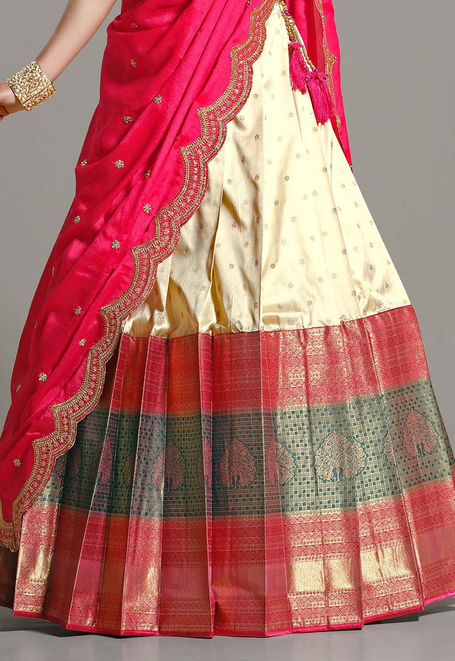 Chiku Banarasi Pattu Lehenga