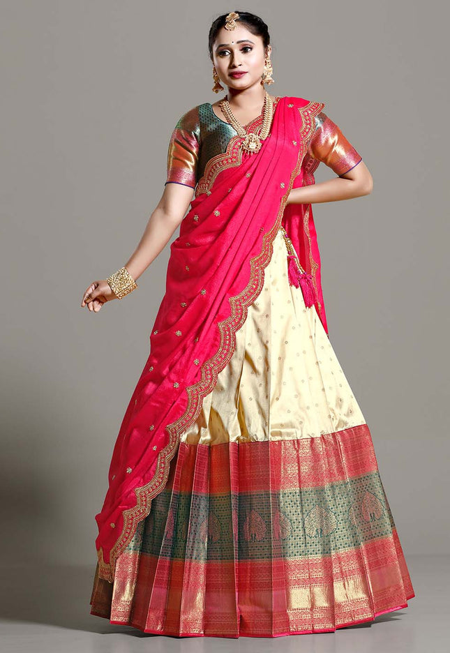 Chiku Banarasi Pattu Lehenga