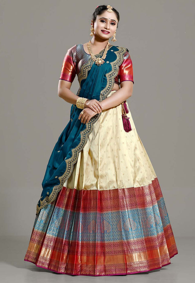 Chiku Banarasi Pattu Lehenga
