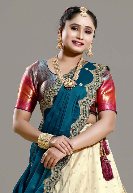 Chiku Banarasi Pattu Lehenga