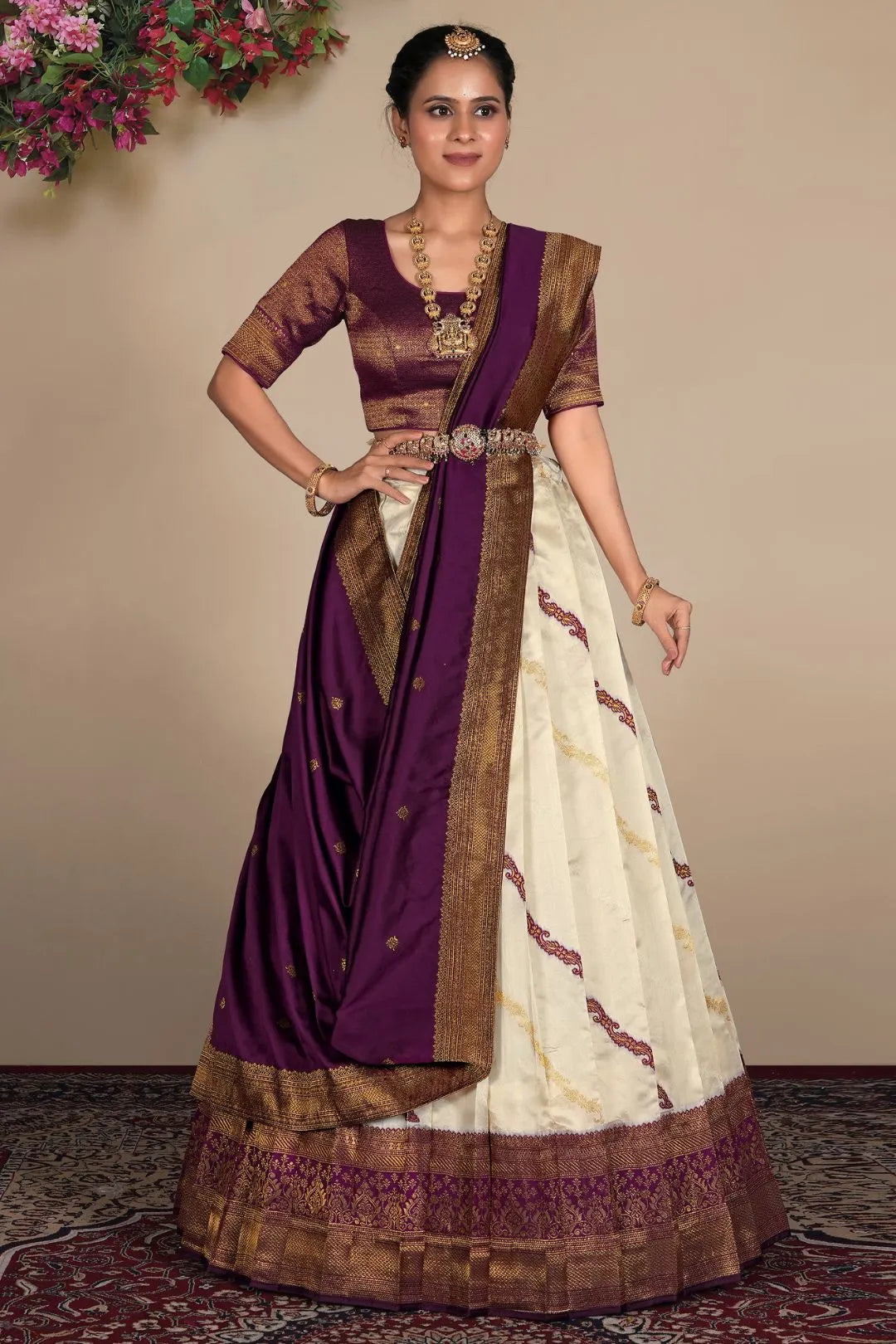 Tussar Banarasi Silk Zari Woven Lehenga For Women