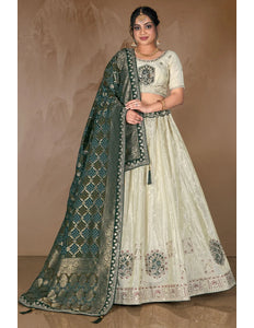 Off White Viscose Fabric Lehenga Choli For Women