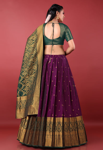 Wine Banarasi Lehenga Choli