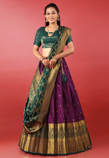 Wine Banarasi Lehenga Choli