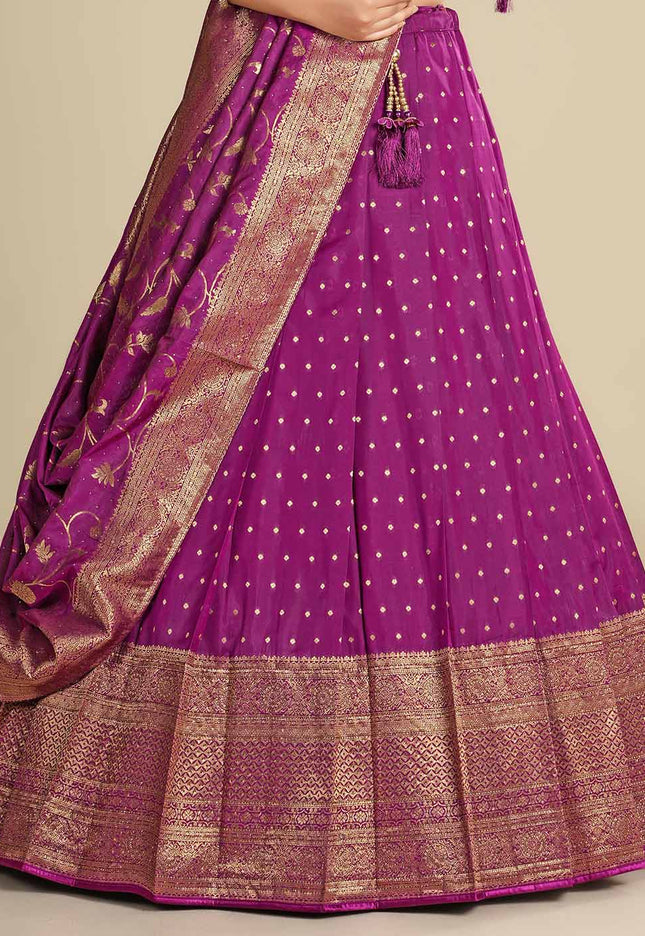 Wine Banarasi Pattu Lehenga