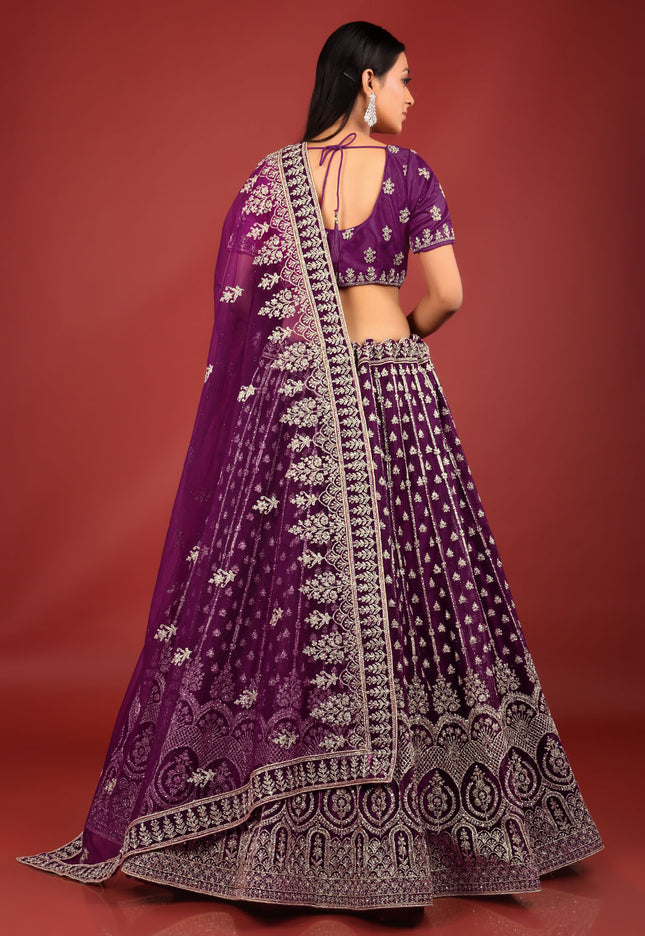 Wine New Party Wear Lehenga