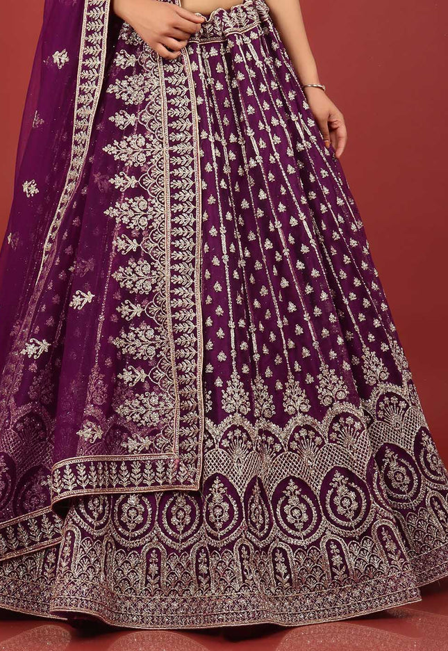 Wine New Party Wear Lehenga