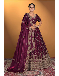 Wine Fendy Fabric Lehenga Choli For Women