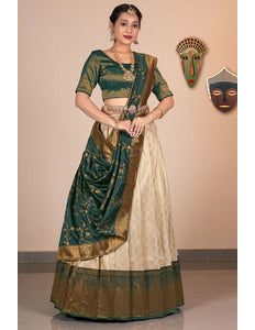 Chiku Banarasi Silk Zariwork Lehenga Choli - Gajiwala