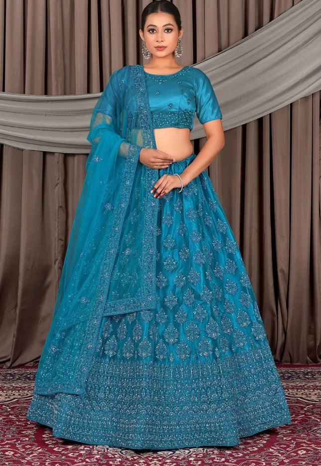 Firozi Latest Net Lehenga Choli For Women - Gajiwala