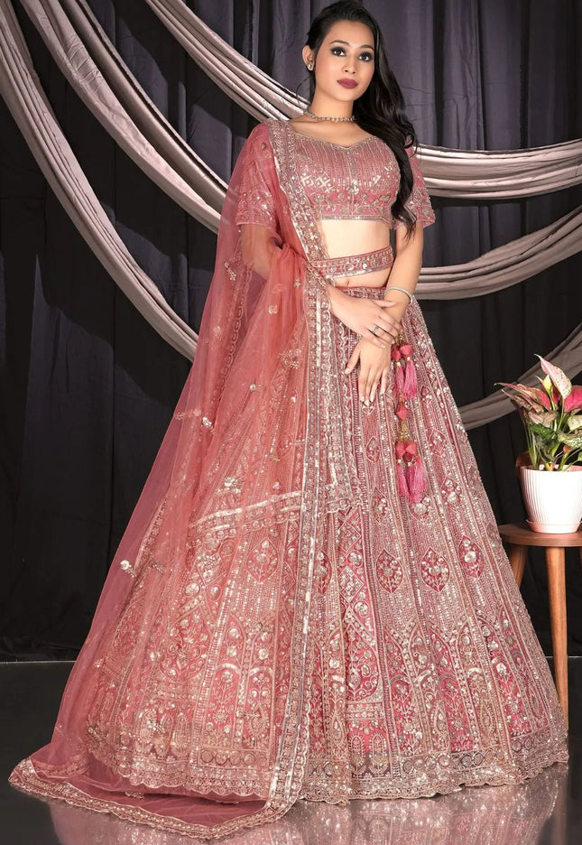 Gajari Traditional Net Lehenga Choli With Dupatta - Gajiwala