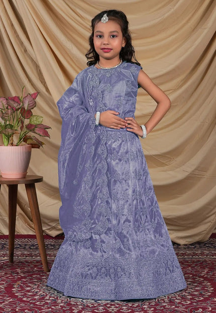 Lavender Kids Readymade Lehenga for Girls - Gajiwala