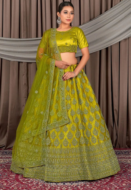 Lemon Latest Net Lehenga Choli For Women - Gajiwala