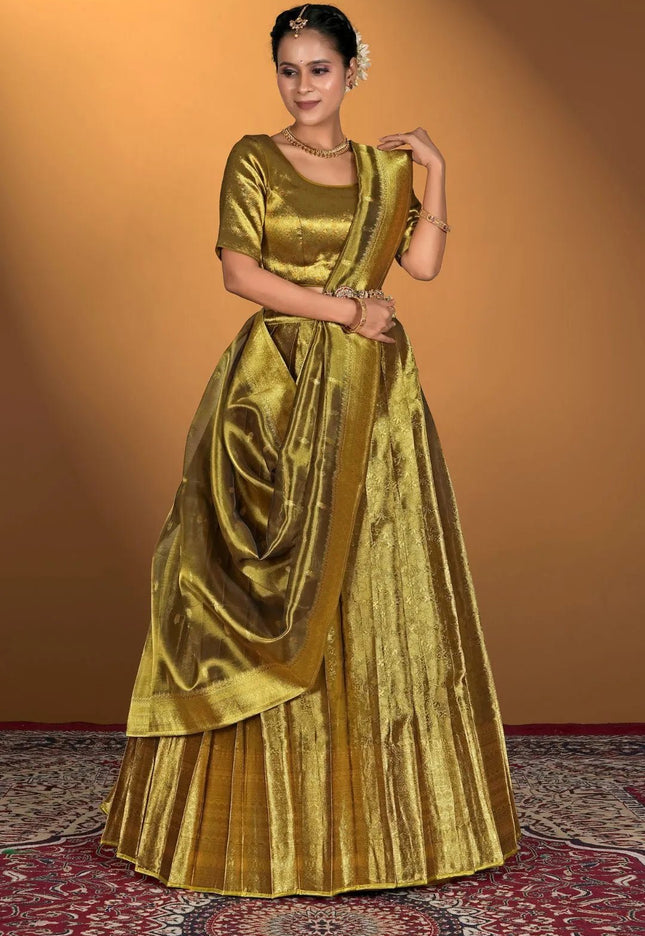 Liril Pure Two Tone Zari Tissue Lehenga Choli - Gajiwala