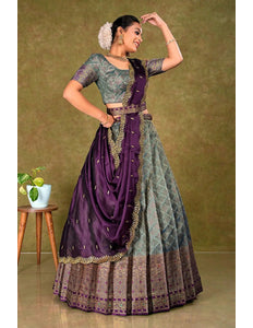 Peacock Banarasi Silk Lehenga Choli For Women - Gajiwala