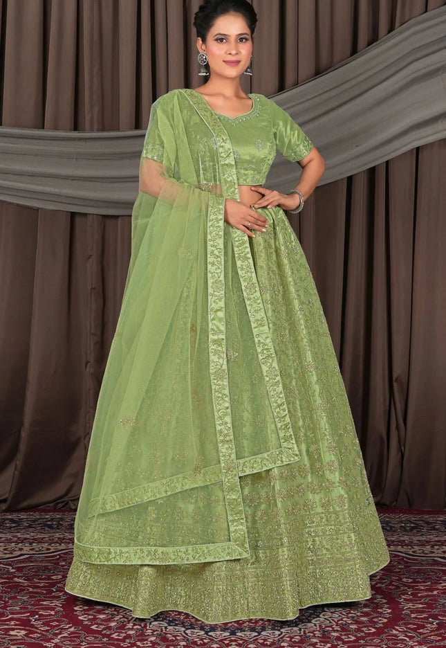 Pista Party wear Heavy designer Net Lehenga Choli - Gajiwala