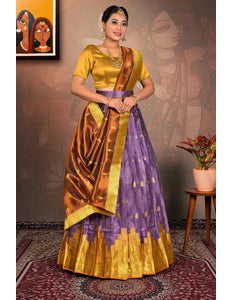Purple Tissue Silk Traditional Lehenga Choli for Women - Gajiwala