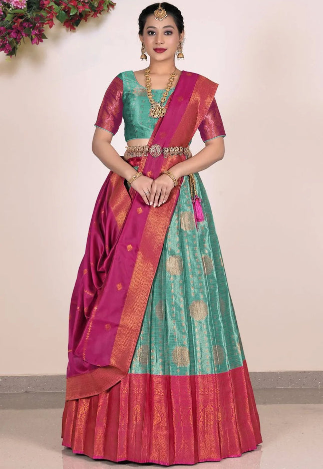 Rama Banarasi Zari Silk Party Lehenga Choli For Women - Gajiwala