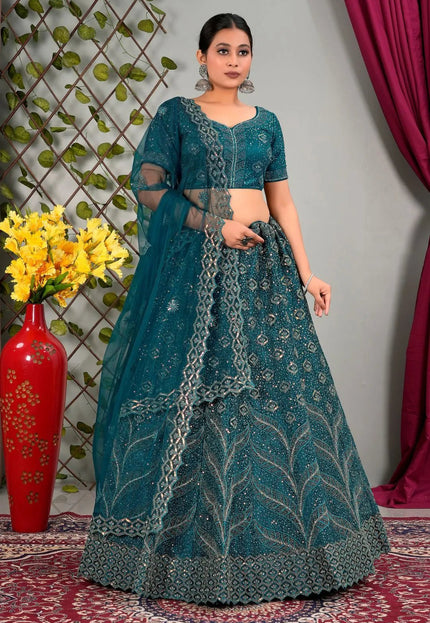 Rama Net Designer Chaniya Choli For Women - Gajiwala