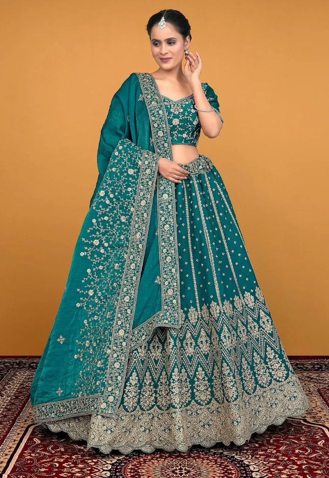 Rama Traditional Fendy Silk Embroidered Lehenga Choli - Gajiwala