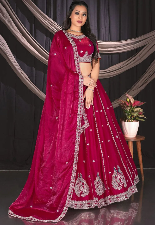 Rani Banarasi Lehenga Choli For Wedding Function - Gajiwala