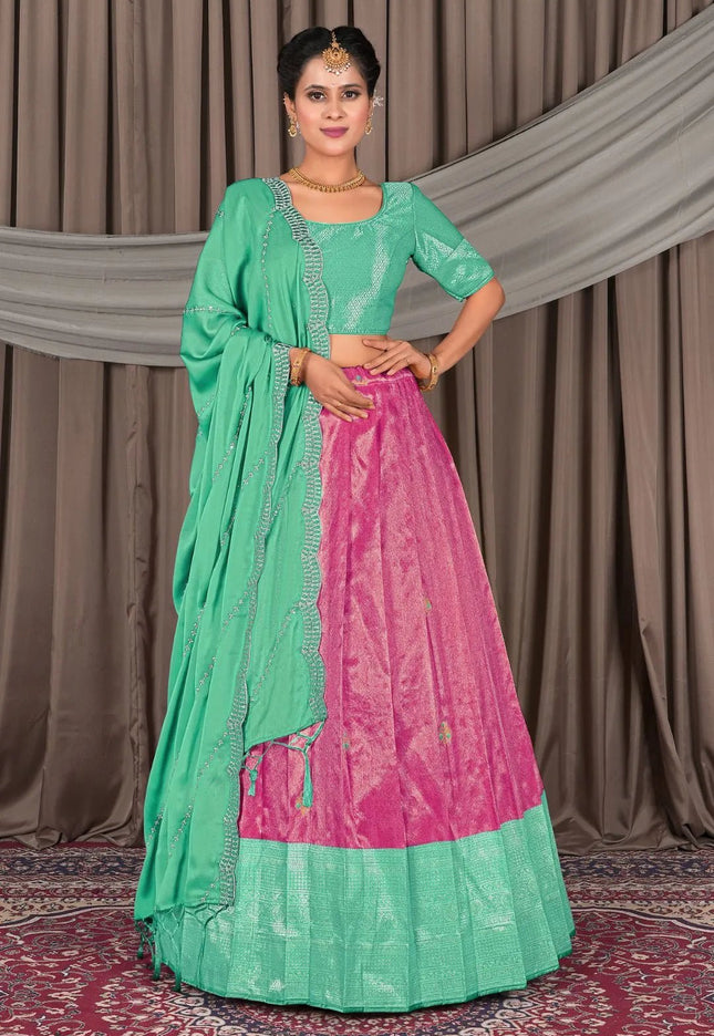 Rani Banarasi Silk Lehenga Choli In Festival - Gajiwala