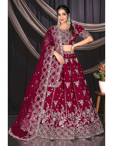 Rani Fendy Silk Embroidered Lehenga Choli For Women - Gajiwala