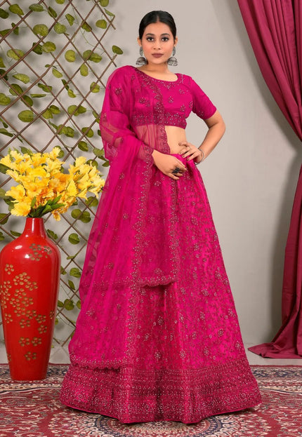 Rani Latest Net Lehenga Choli Set Wedding - Gajiwala