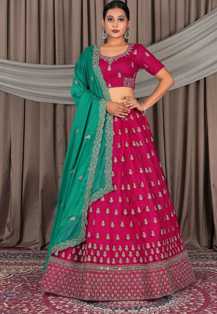 Rani Net Designer Lehenga Choli with Rangoli Dupatta - Gajiwala