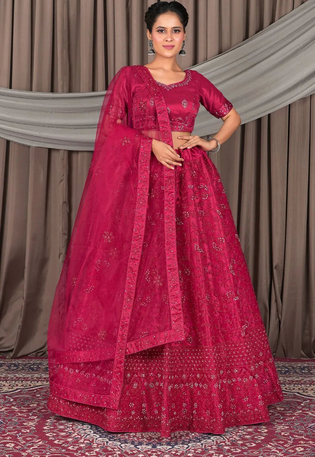 Rani Party Wear Net Lehenga Choli For Women - Gajiwala