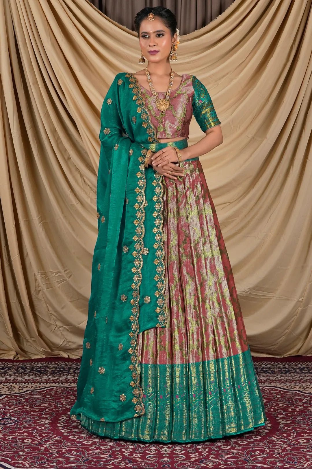 Rani Zari Silk Pattu Lehenga Choli With Zari Woven - Gajiwala