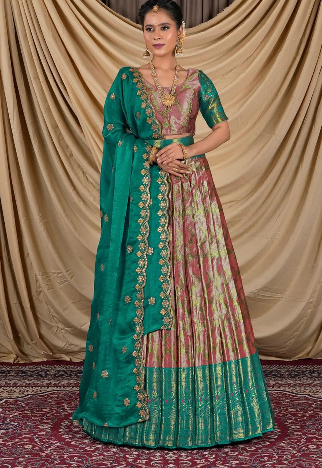 Rani Zari Silk Pattu Lehenga Choli With Zari Woven - Gajiwala