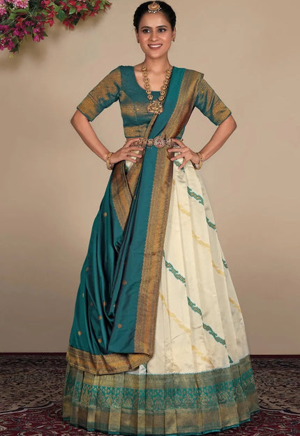 Tussar Banarasi Silk Zari Woven Lehenga For Women - Gajiwala