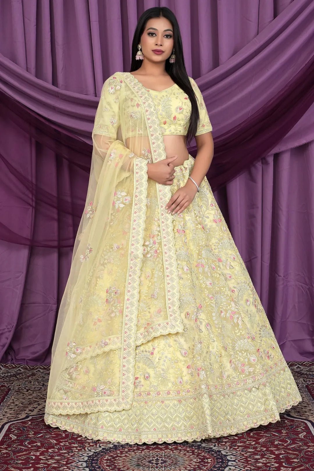 Yellow Latest Heavy Net Lehenga Choli For Women - Gajiwala